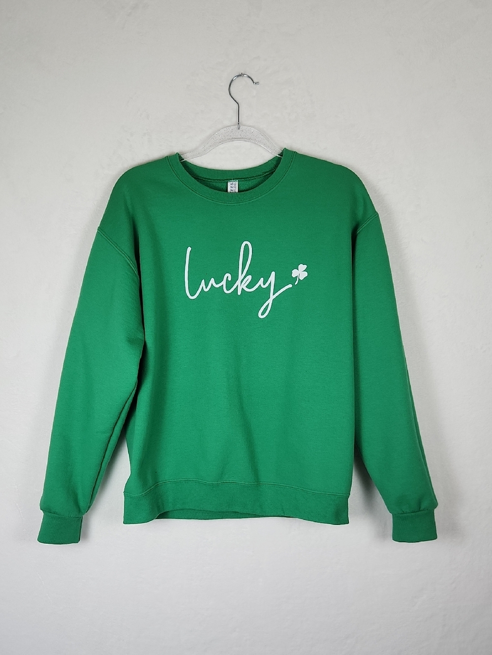 "Lucky" Sweatshirt Crewneck Green Women's Medium